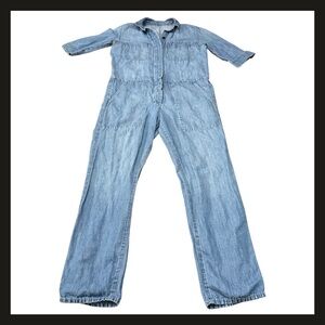 GAP 1969 Women’s Denim Boiler Suit Jumpsuit Chambray Utility Coverall Size S EUC